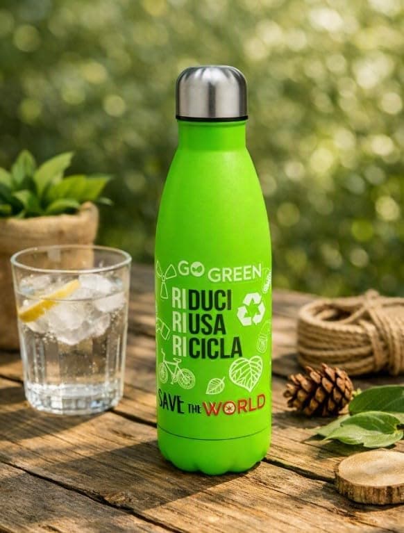 Bottiglia Termica Brandani 500 ml Verde in Acciaio Inox con Chiusura Ermetica - 2