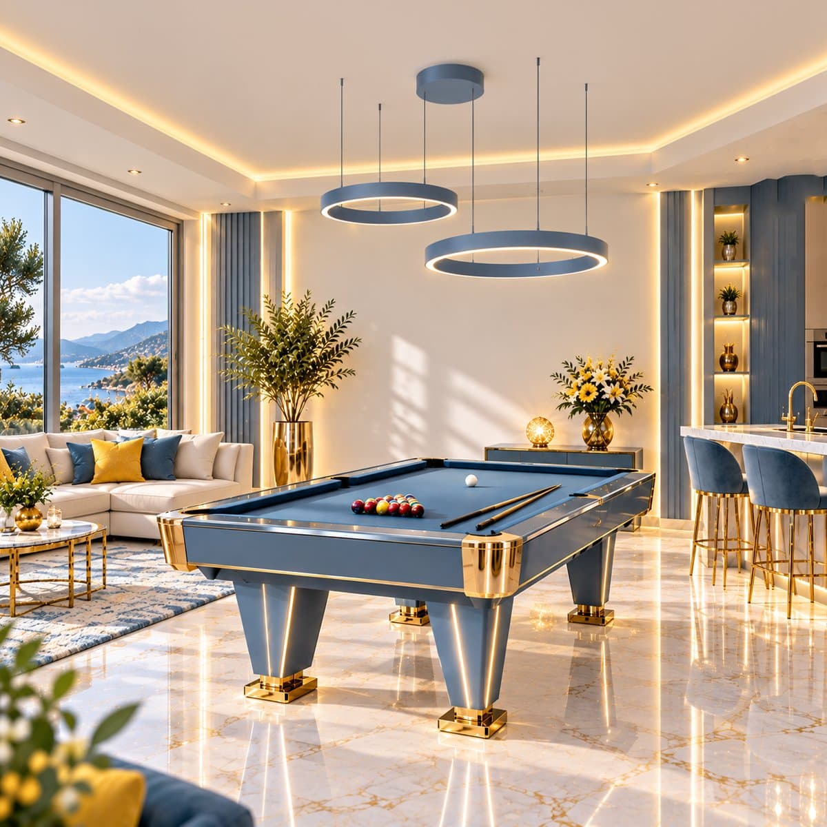Lampadario moderno Promoluce GAME BIS S40+S60 SP IN&OUT LED CCT 4500LM biemissione alluminio carta zucchero silicone - 3