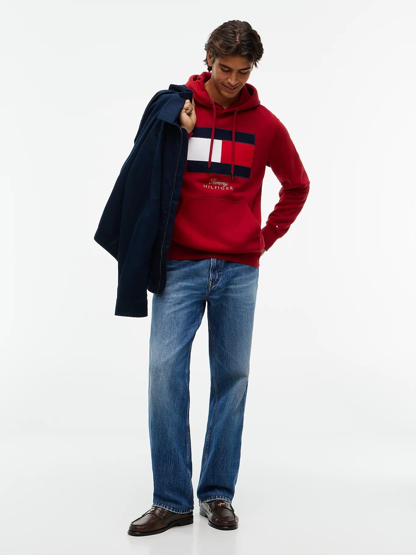 Tommy Hilfiger Felpa uomo in tessuto spazzolato con bandiera MW0MW45189XLD - 2