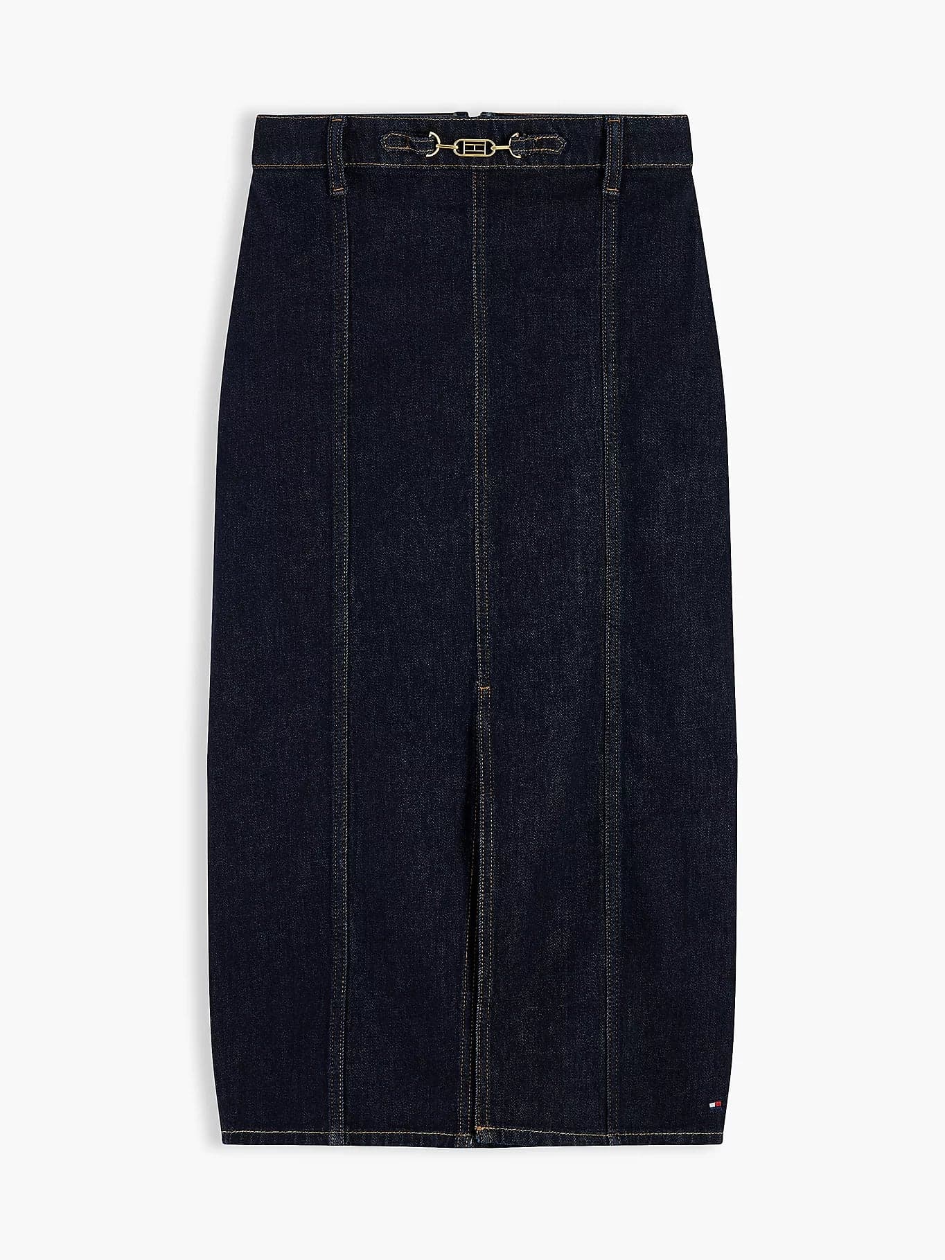 Tommy Hilfiger Gonna Donna midi slim fit in denim con morsetto WW0WW514361AS - 5