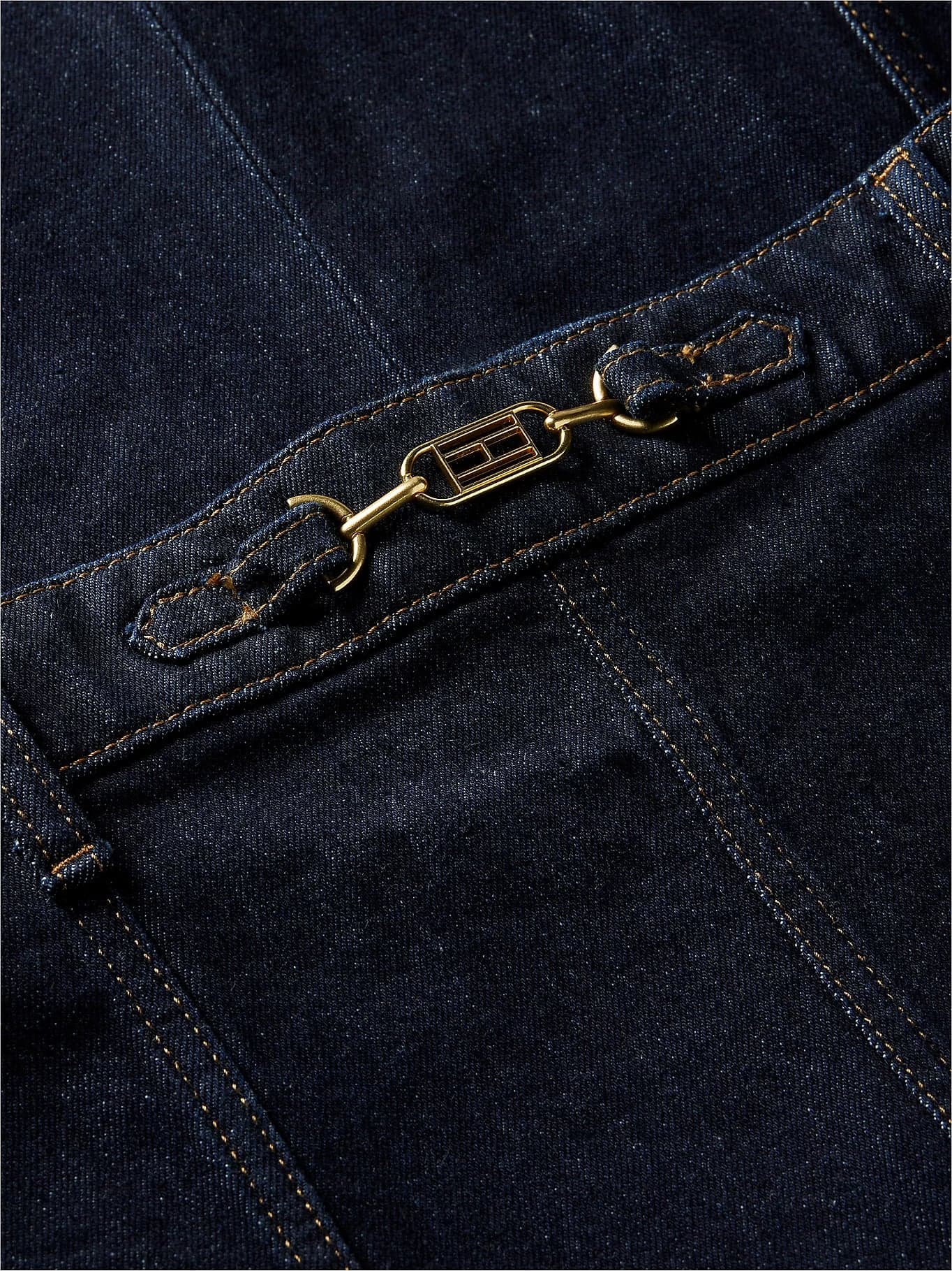Tommy Hilfiger Gonna Donna midi slim fit in denim con morsetto WW0WW514361AS - 6