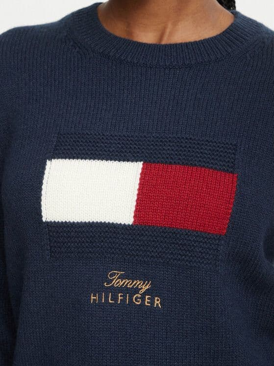 Tommy Hilfiger maglia donna Pullover con cashmere e bandierina ricamata WW0WW51450C1G - 3