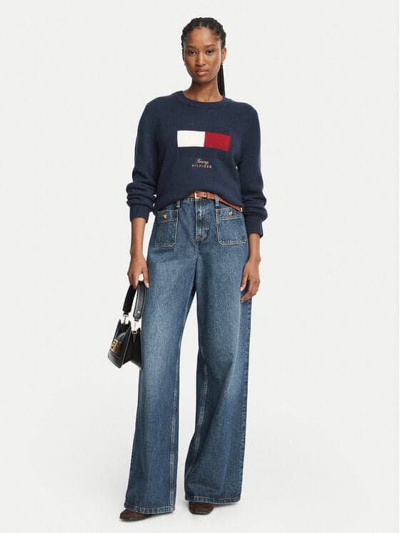 Tommy Hilfiger maglia donna Pullover con cashmere e bandierina ricamata WW0WW51450C1G - 5