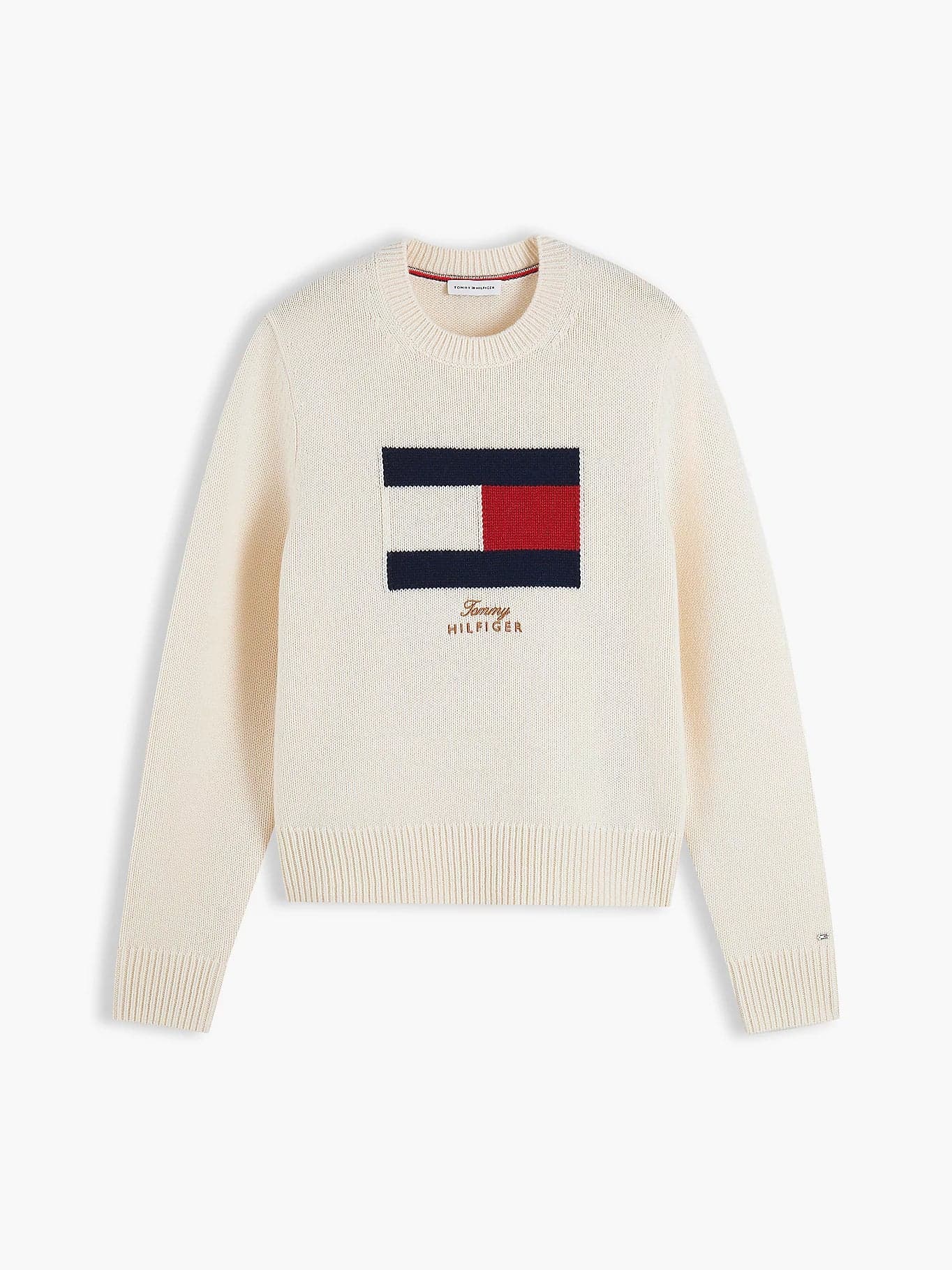 Tommy Hilfiger maglia donna Pullover con cashmere e bandierina ricamata WW0WW51450Z00 - 5