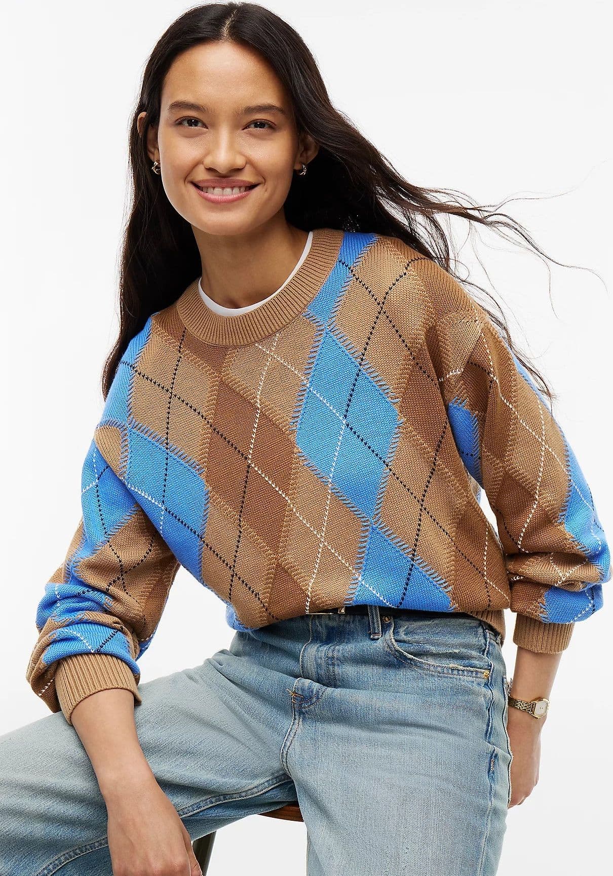 Tommy Hilfiger maglia donna Pullover relaxed fit con motivo a rombi WW0WW513850HH - 3