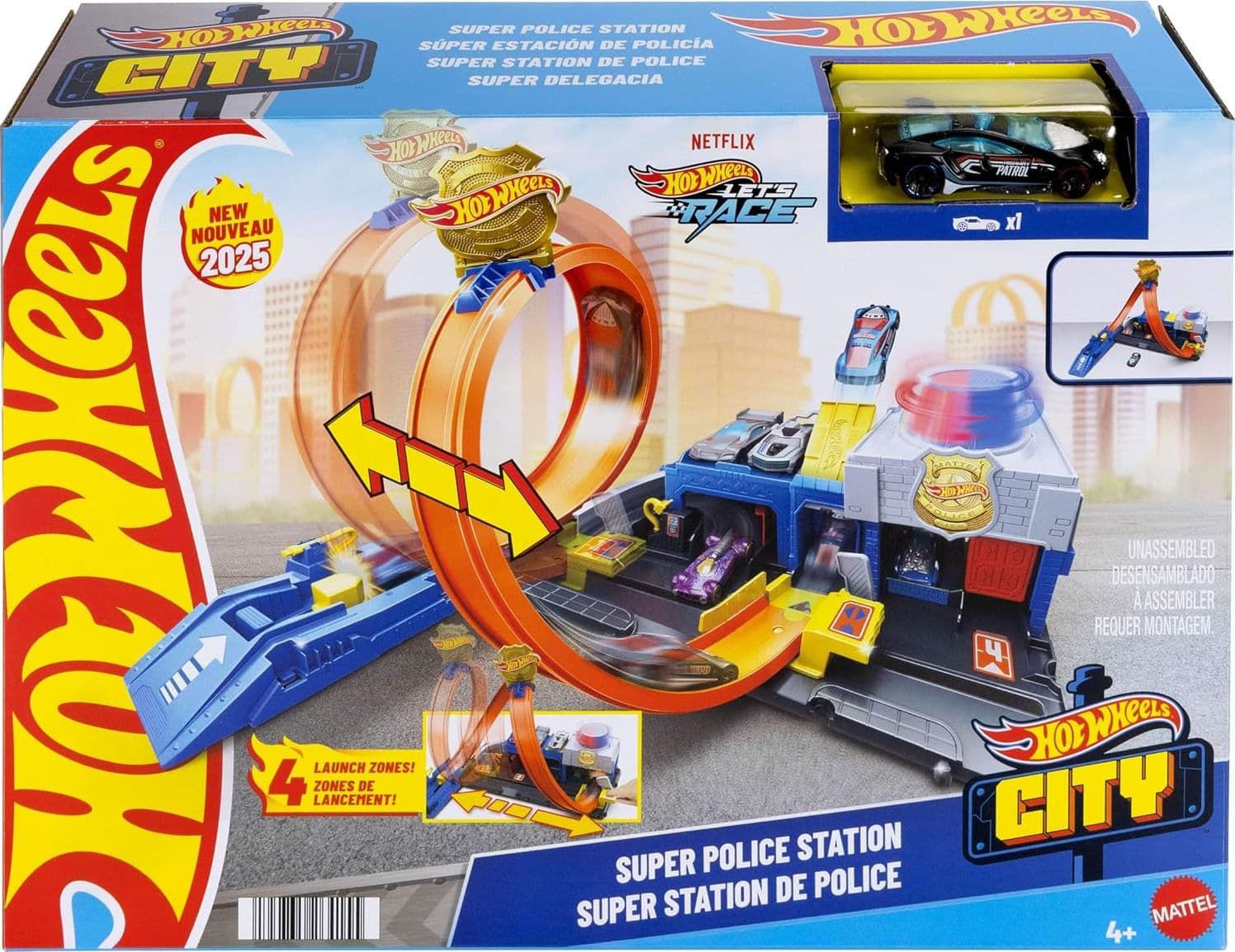 Mattel - Hot Wheels City Super Stazione di Polizia JBM71 - 5