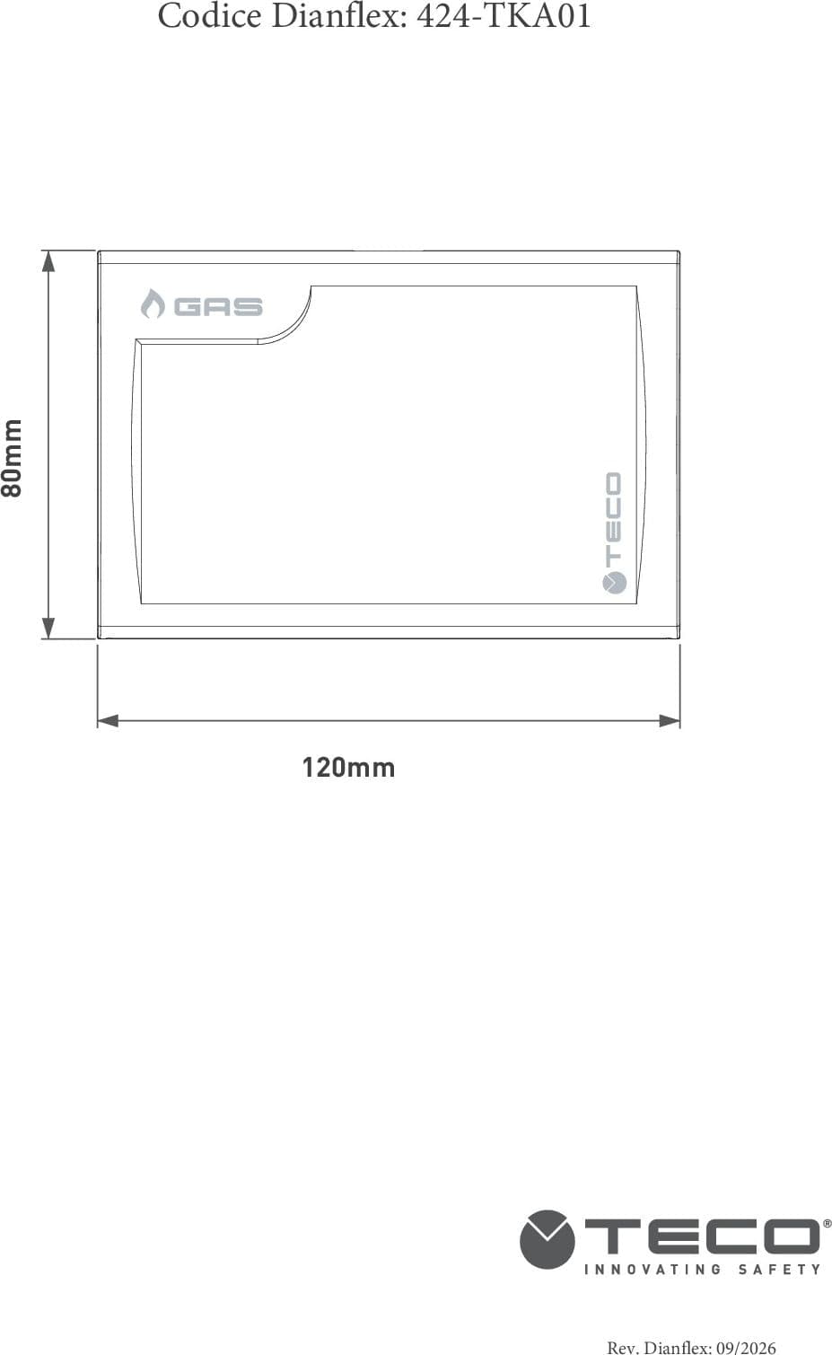 PLACCA K2 A01- Cromo - 120x80- TECO- pezzi 1 - 2