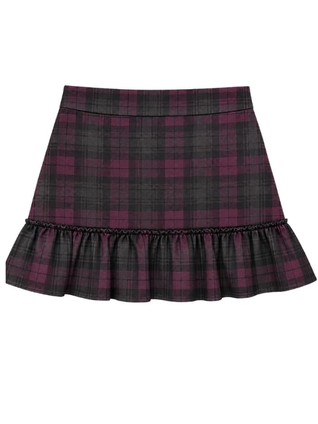APAPERKID MINIGONNA CON BALZA  IN TARTAN - 2