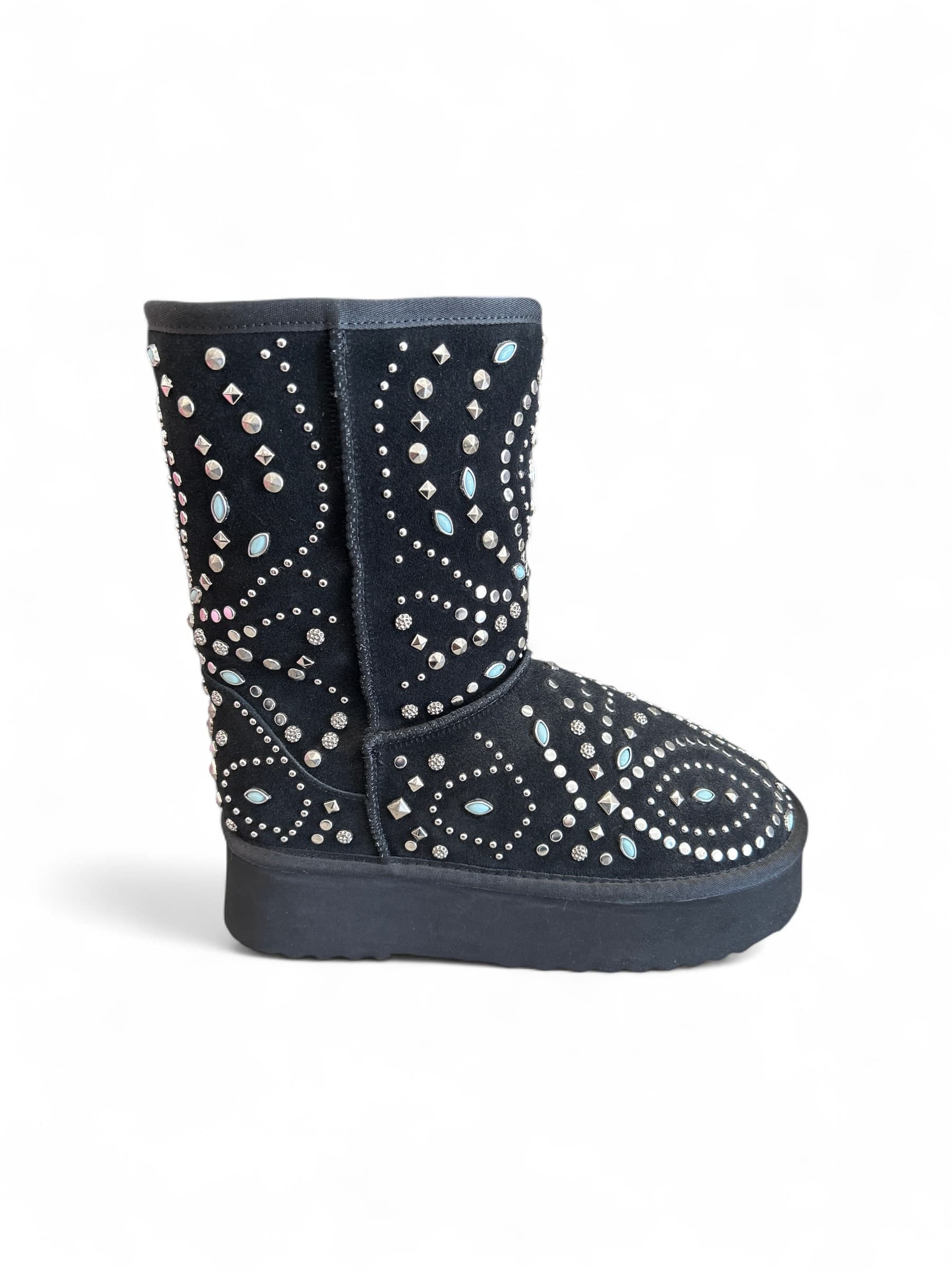 ALMA EN PENA  Stivaletti Donna in Suede Nero con Decorazioni Strass - 2