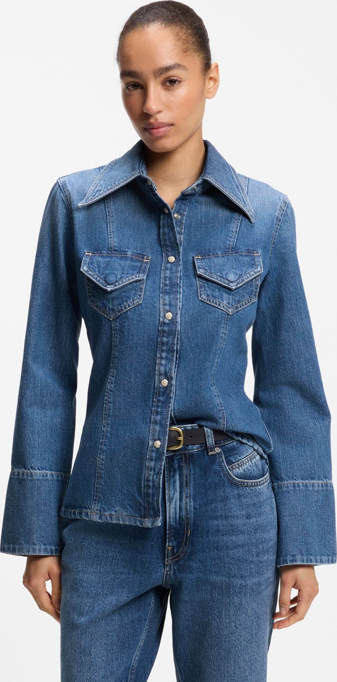 BOSS  Camicia in denim C_SLIM SHIRT 10280117 01 – DARK BLUE (401)