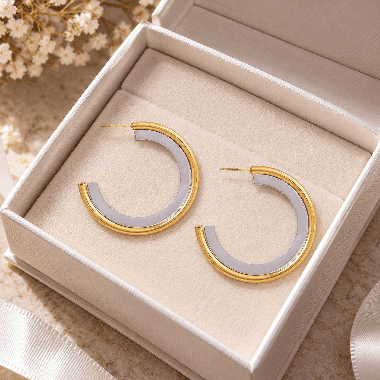 Anartxy  -  Orecchini a cerchio aperti Essentials minimal oro-argento - 3