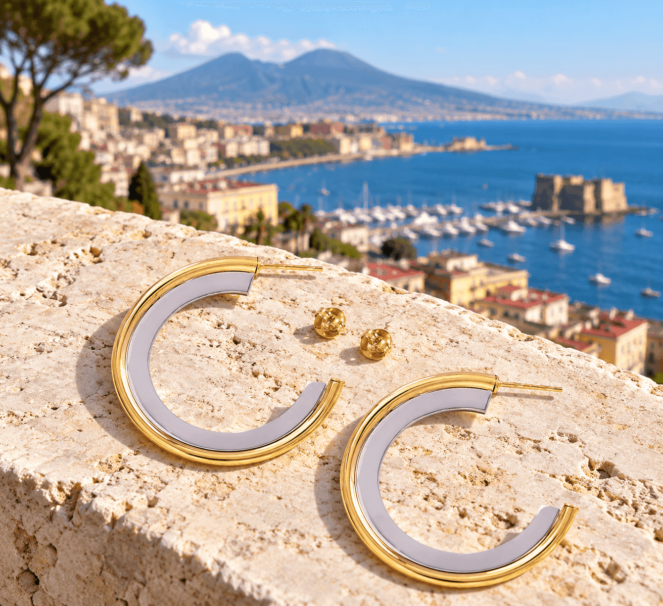 Anartxy  -  Orecchini a cerchio aperti Essentials minimal oro-argento - 4