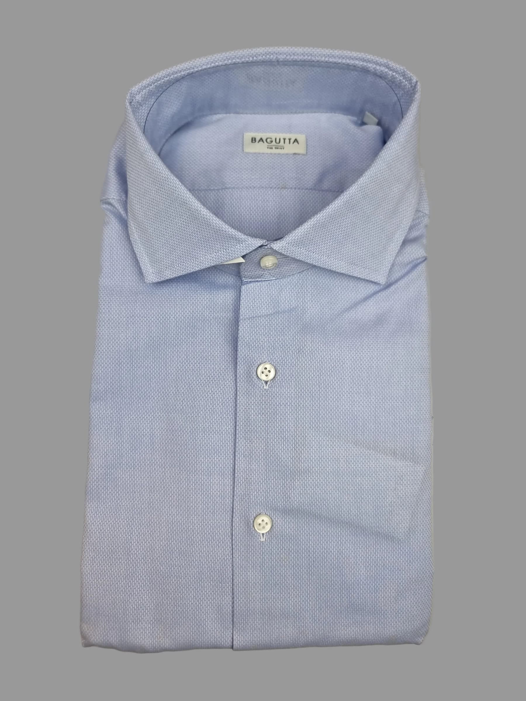 Camicia uomo Bagutta micro fantasia azzurra - 3