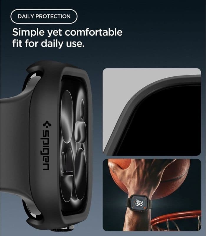 Spigen Thin Fit - Custodia per Apple Watch 12 42mm (Nero) - 7