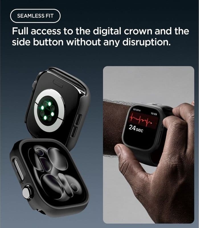 Spigen Thin Fit - Custodia per Apple Watch 12 42mm (Nero) - 9