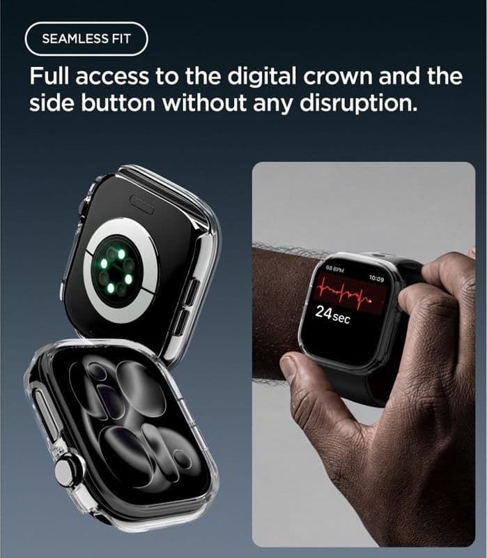 Spigen Thin Fit - Custodia per Apple Watch 12 46mm (Trasparente) - 9