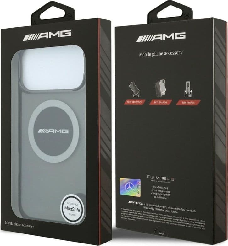 Custodia AMG IML trasparente bicolore con blocco MagSafe per iPhone 18 Pro Max / 17 Pro Max (Nero / Grigio) - 8