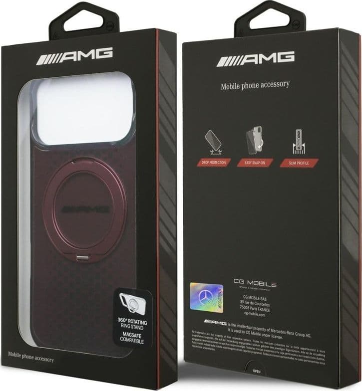 Custodia AMG IML Double Layer Urban Line con anello di supporto e MagSafe per iPhone 18 Pro Max / 17 Pro Max (Bordeaux) - 8