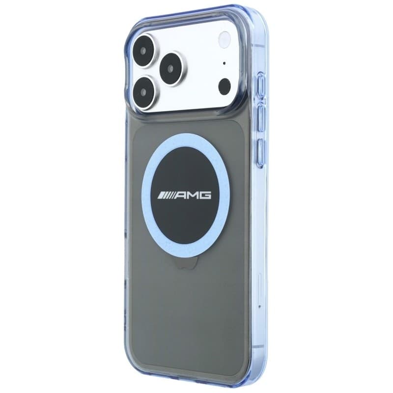Custodia AMG IML trasparente bicolore con blocco MagSafe per iPhone 18 Pro Max / 17 Pro Max (Nero / Blu) - 2
