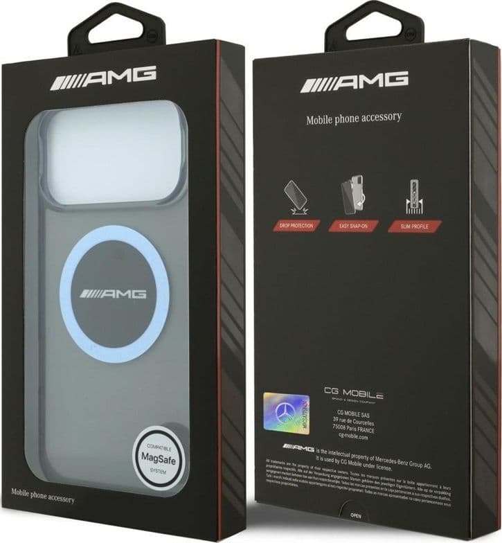 Custodia AMG IML trasparente bicolore con blocco MagSafe per iPhone 18 Pro Max / 17 Pro Max (Nero / Blu) - 8
