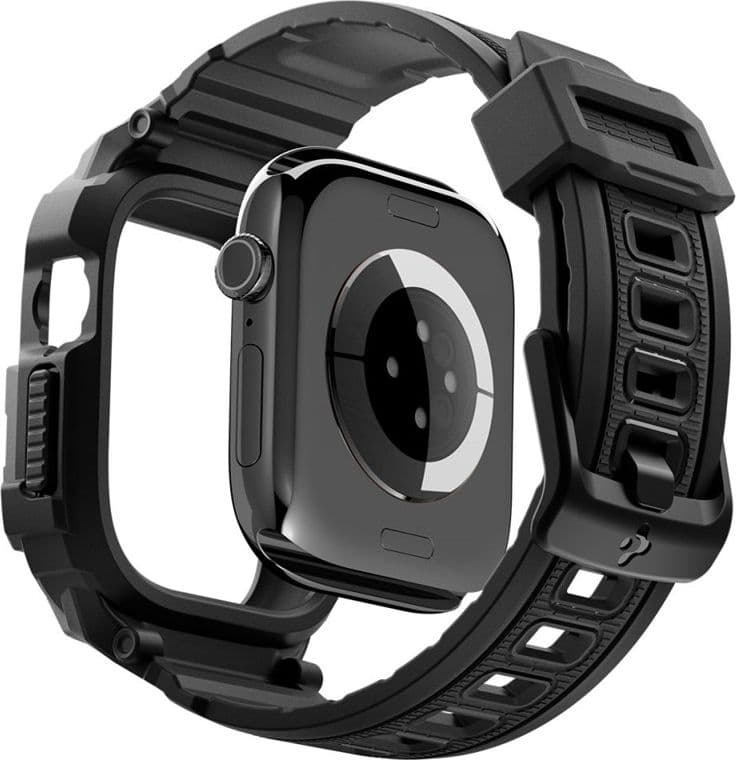 Cinturino Spigen Rugged Armor Pro con custodia per Apple Watch 12 42mm (Nero opaco) - 4