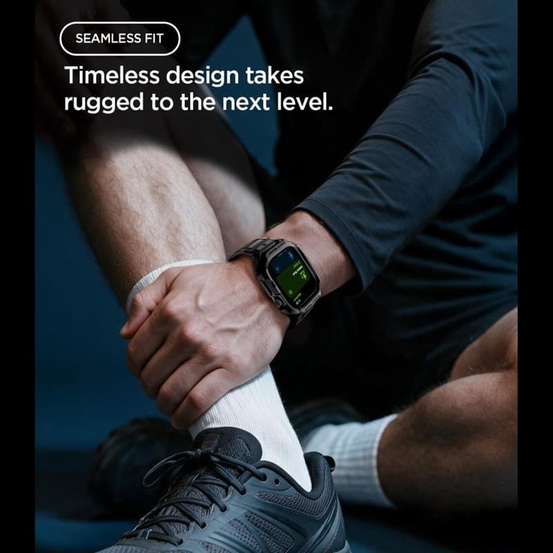 Cinturino Spigen Rugged Armor Pro con custodia per Apple Watch 12 42mm (Nero opaco) - 5