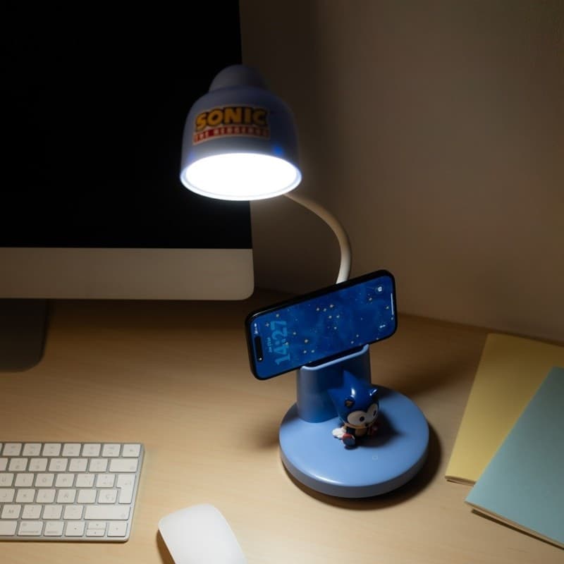 Sonic - Lampada da scrivania a LED flessibile per bambini con organizer, connessione wireless USB-C e luminosita regolabile. - 4