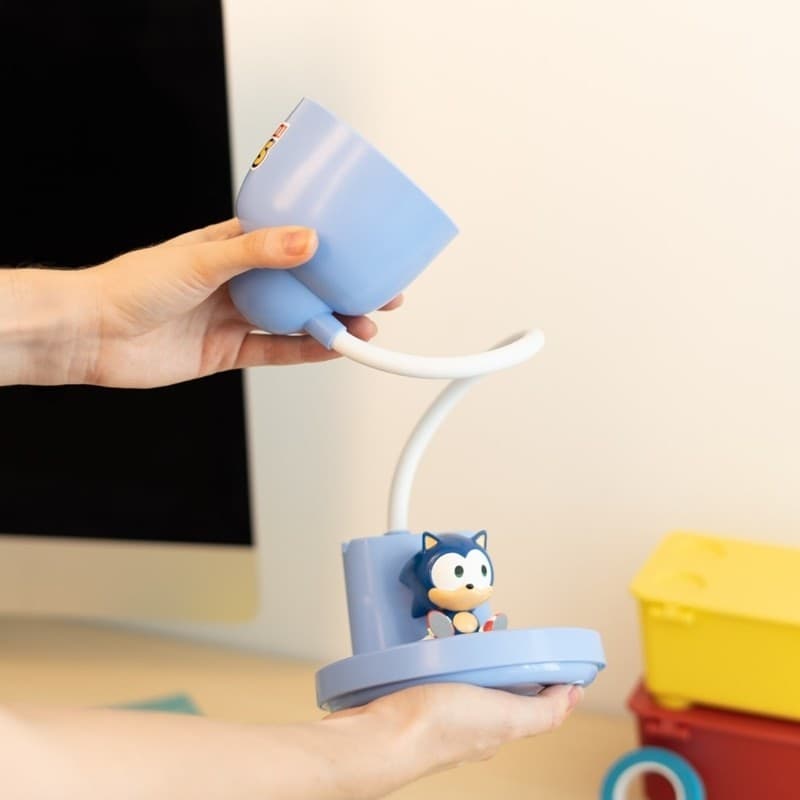 Sonic - Lampada da scrivania a LED flessibile per bambini con organizer, connessione wireless USB-C e luminosita regolabile. - 5