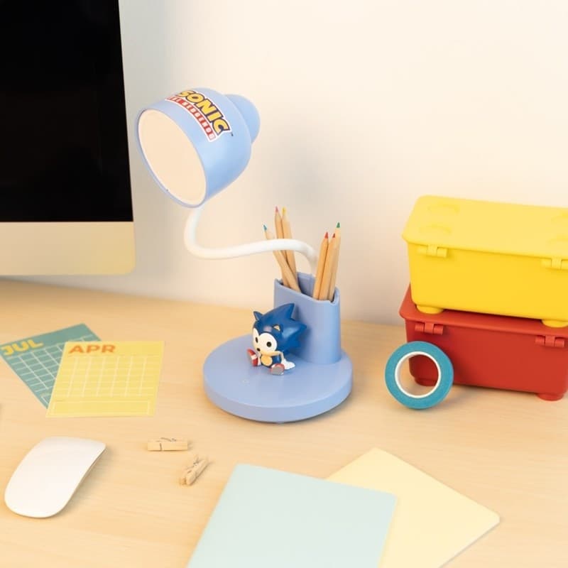 Sonic - Lampada da scrivania a LED flessibile per bambini con organizer, connessione wireless USB-C e luminosita regolabile. - 6