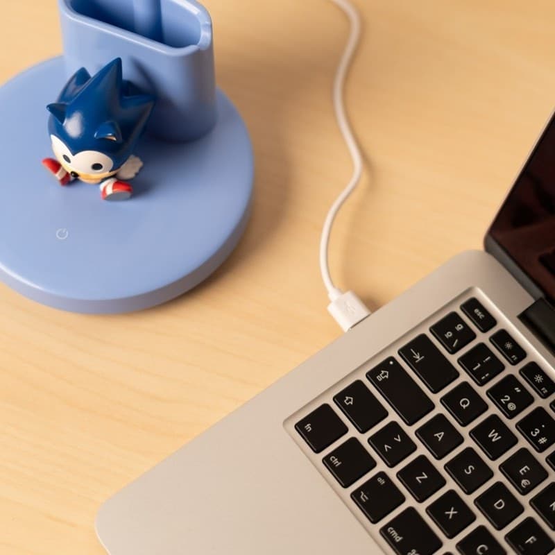 Sonic - Lampada da scrivania a LED flessibile per bambini con organizer, connessione wireless USB-C e luminosita regolabile. - 9