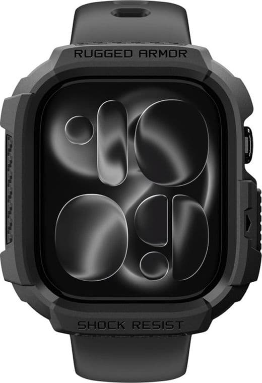 Spigen Rugged Armor - Custodia per Apple Watch 12 42 mm (Nero opaco) - 3