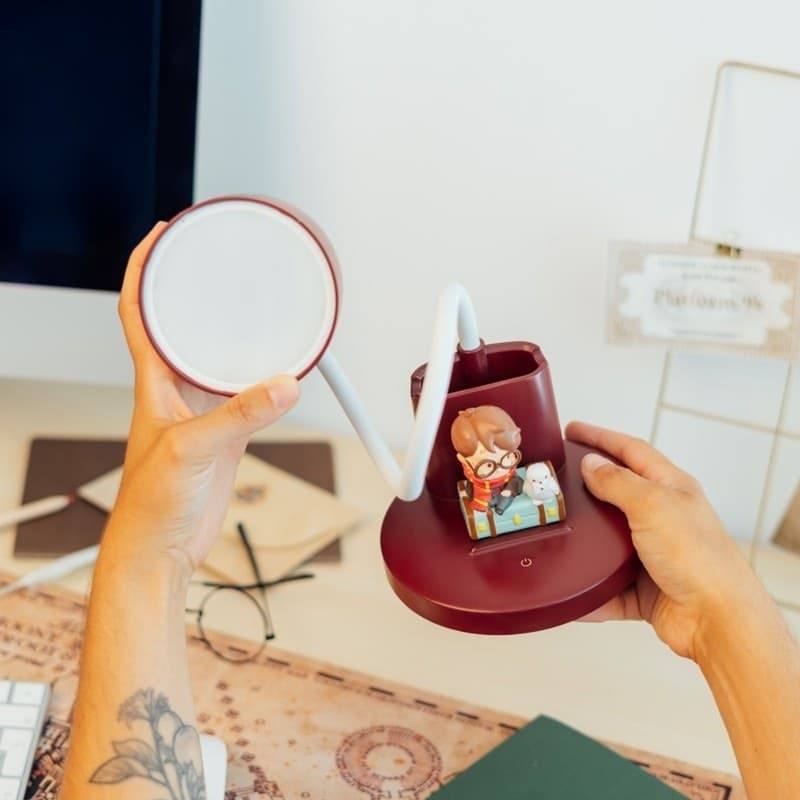 Harry Potter - Lampada da scrivania a LED flessibile per bambini con organizer, connessione wireless USB-C e regolazione della l - 5
