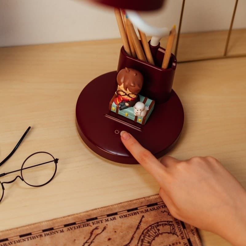 Harry Potter - Lampada da scrivania a LED flessibile per bambini con organizer, connessione wireless USB-C e regolazione della l - 7