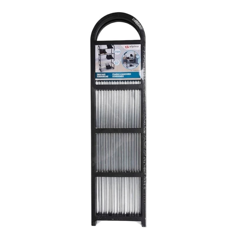 Alpina - Shoe Rack / Shelf / Stand 5-Tier 50x20x77 cm (Silver / Black) - 11