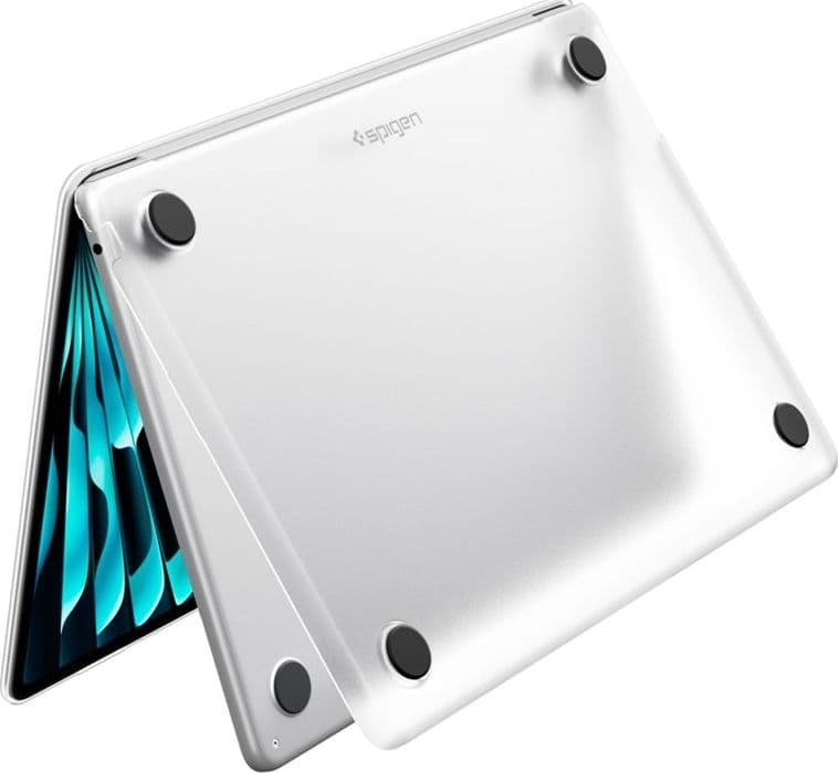 Spigen AirSkin - Custodia per MacBook Air 13,6" (M5/M4/M3/M2/2026-2022) (Trasparente satinato) - 4