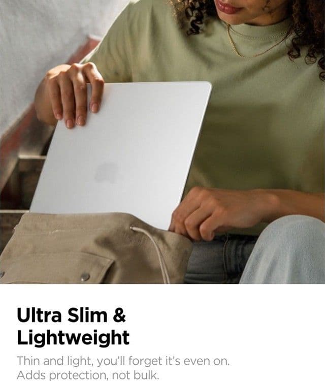 Spigen AirSkin - Custodia per MacBook Air 13,6" (M5/M4/M3/M2/2026-2022) (Trasparente satinato) - 7