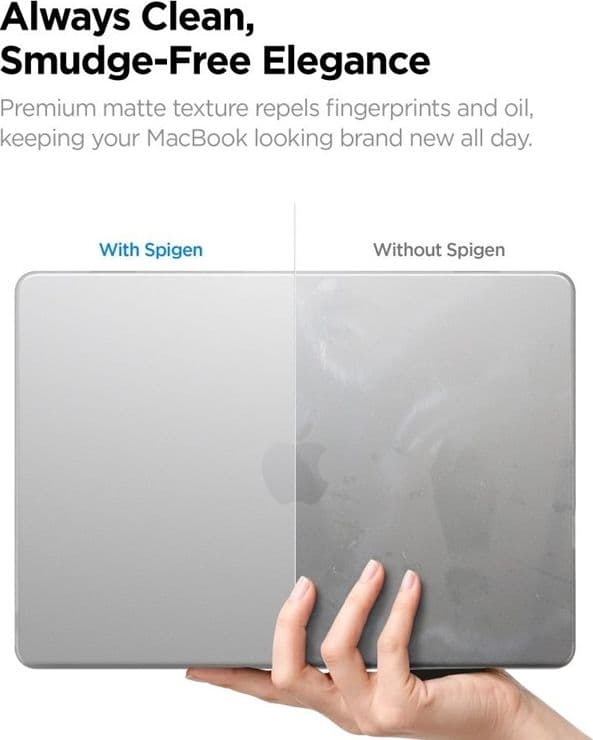 Spigen AirSkin - Custodia per MacBook Air 13,6" (M5/M4/M3/M2/2026-2022) (Trasparente satinato) - 8