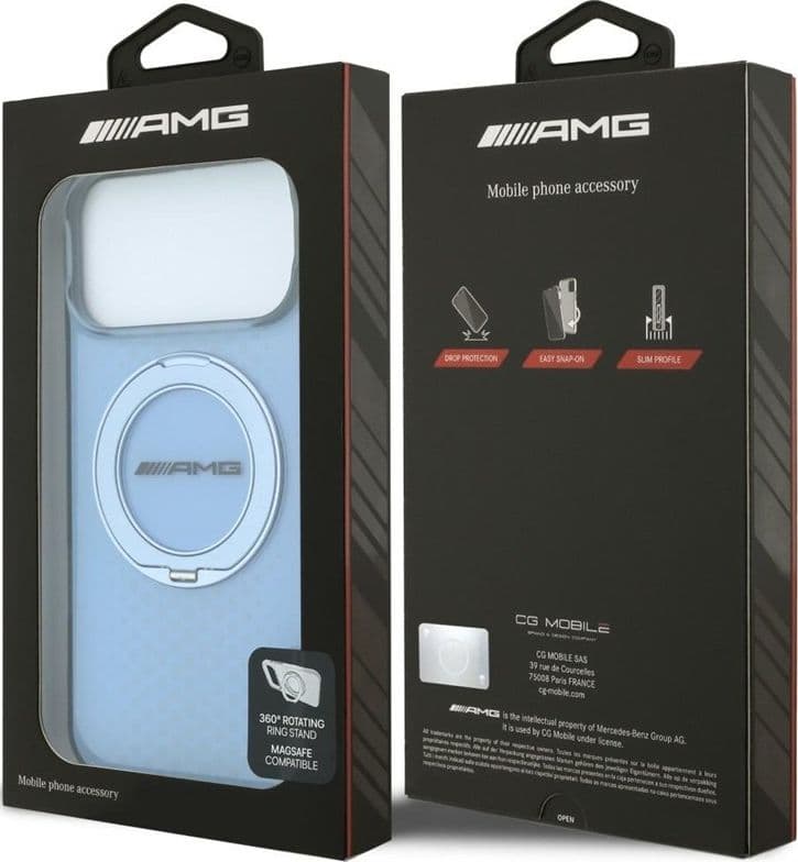 Custodia AMG IML Double Layer Urban Line con anello di supporto e MagSafe per iPhone 18 Pro Max / 17 Pro Max (Blu) - 8