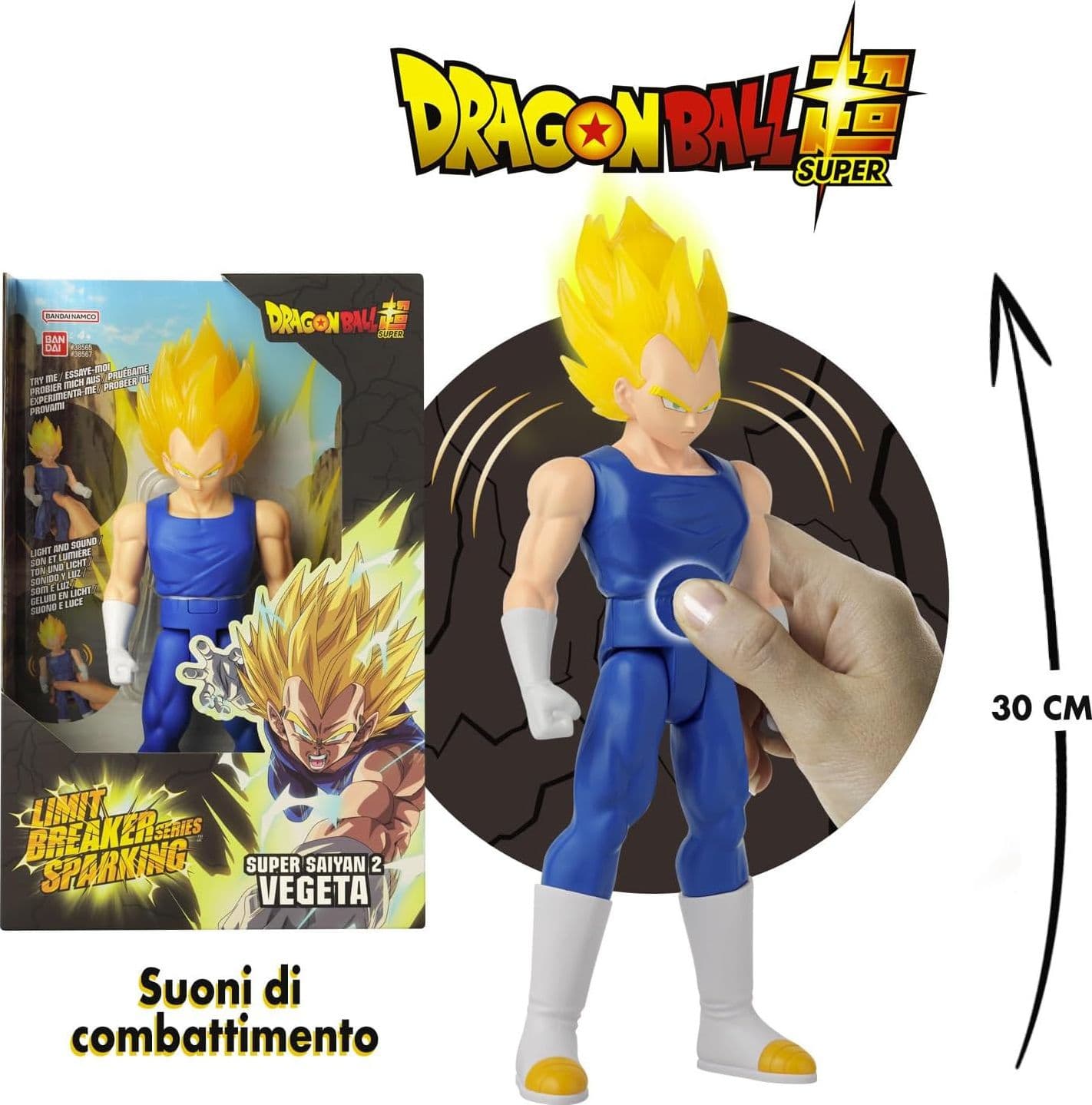Bandai - Dragon Ball Super Action Figure Vegeta Gigante con Fuzione 30 cm - 2