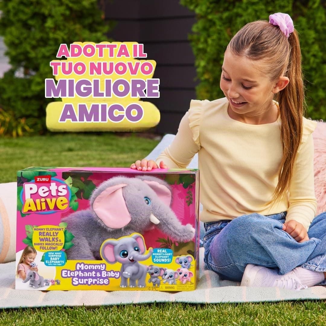 Zuru - Pets Alive Mamma e Baby Elefante Interattivo - 2