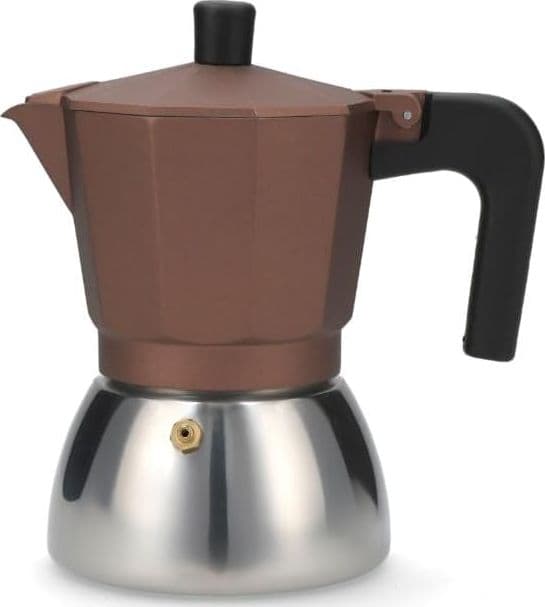 Caffettiera in Alluminio/Inox Bronze Induzione 6 Tazze Curva - 3