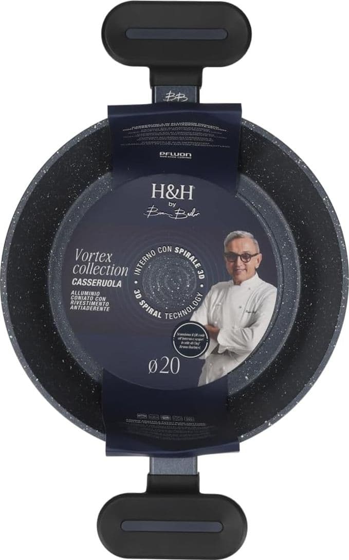 Casseruola 2 Manici H&H ATD Vortex Barbieri 20 cm per Induzione - 3