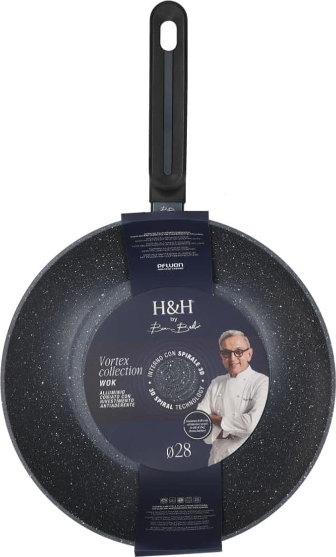 Padella Wok H&H ATD Vortex Barbieri 28 cm per Induzione - 2