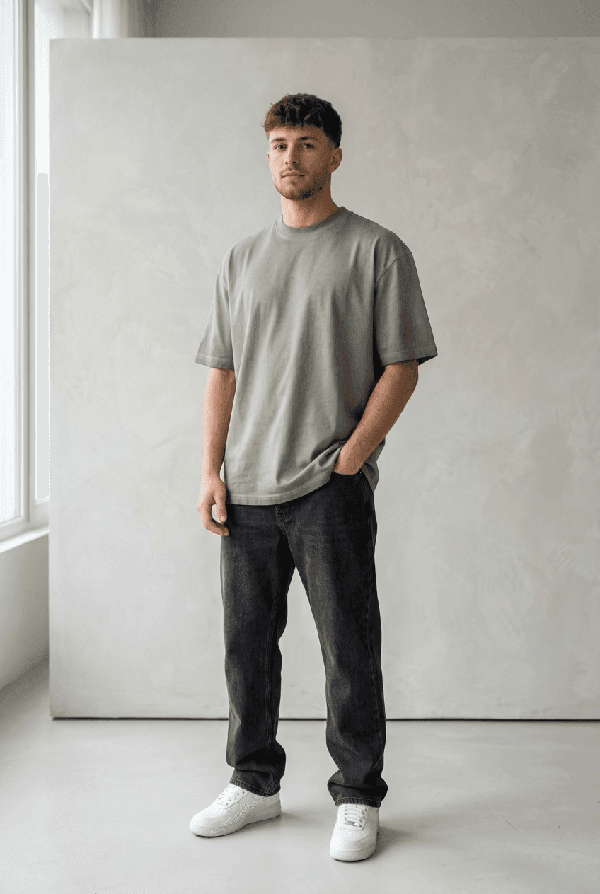 T-Shirt Booger Oversize Washed Collo Largo