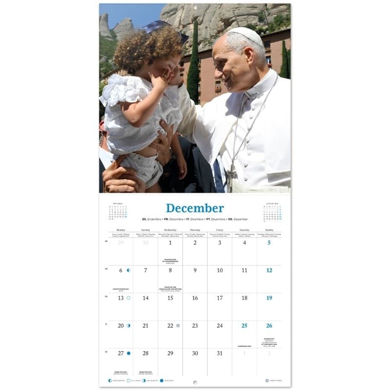 Calendario da parete per il 2027 Papa Leone XIV 30x30 cm - 3
