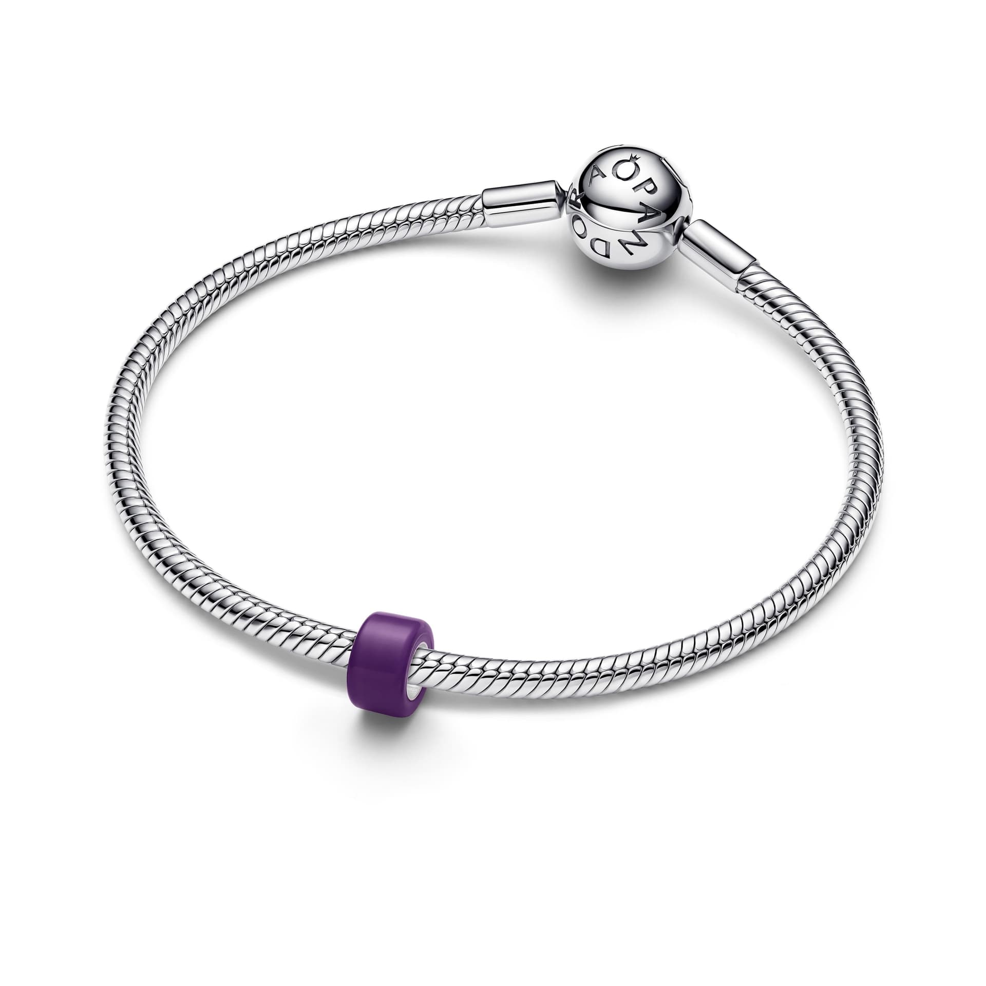 Pandora  Charm Mini  Vetro di Murano Viola Argento - 3