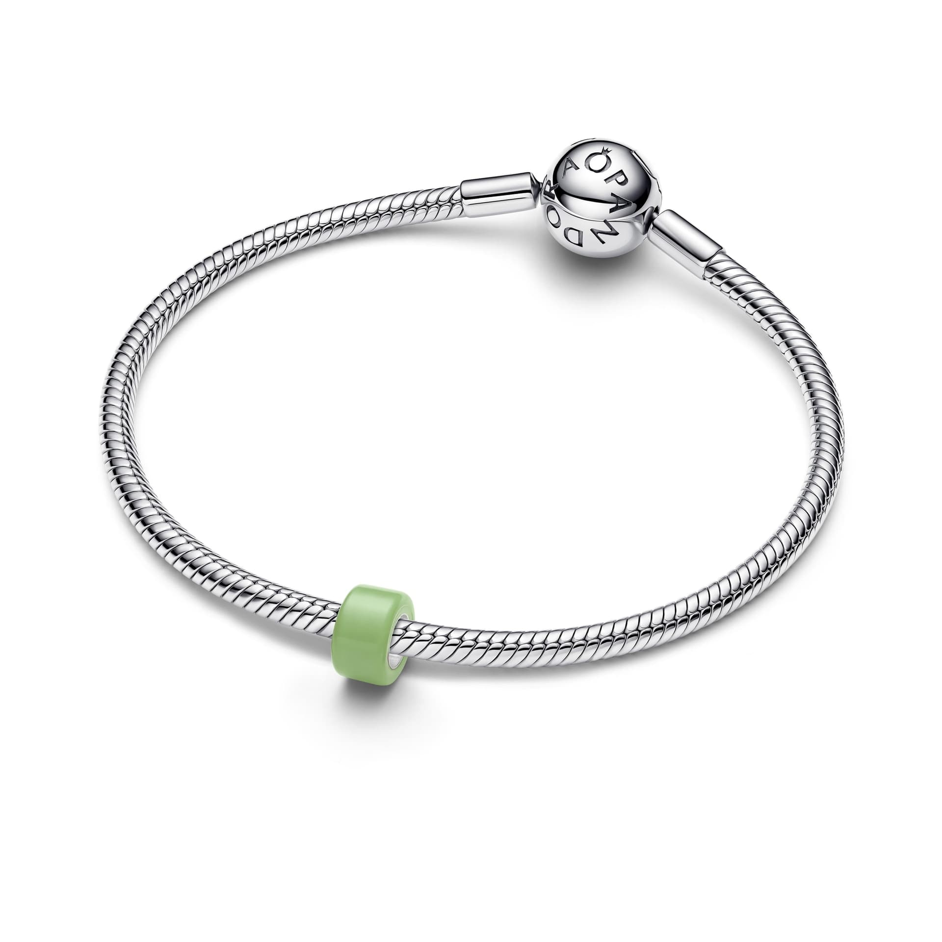 Pandora  Charm Mini  Vetro di Murano Verde Argento - 3