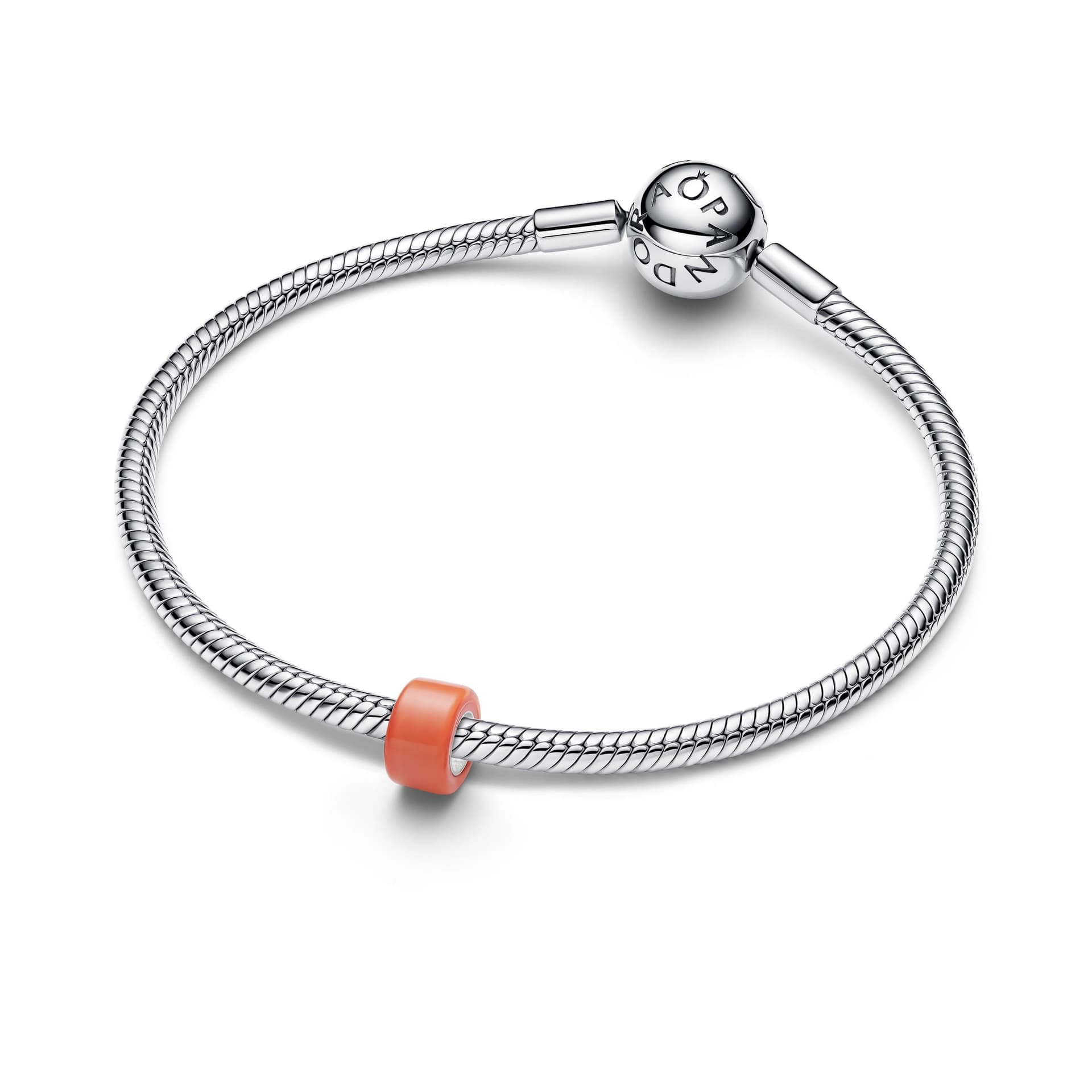 Pandora  Charm Mini Vetro di Murano Arancione Argento - 3