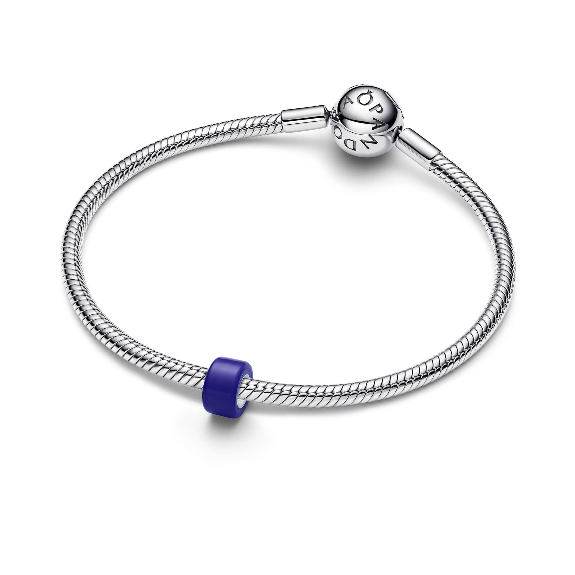 Pandora  Charm Mini  Vetro di Murano Blu Argento - 3