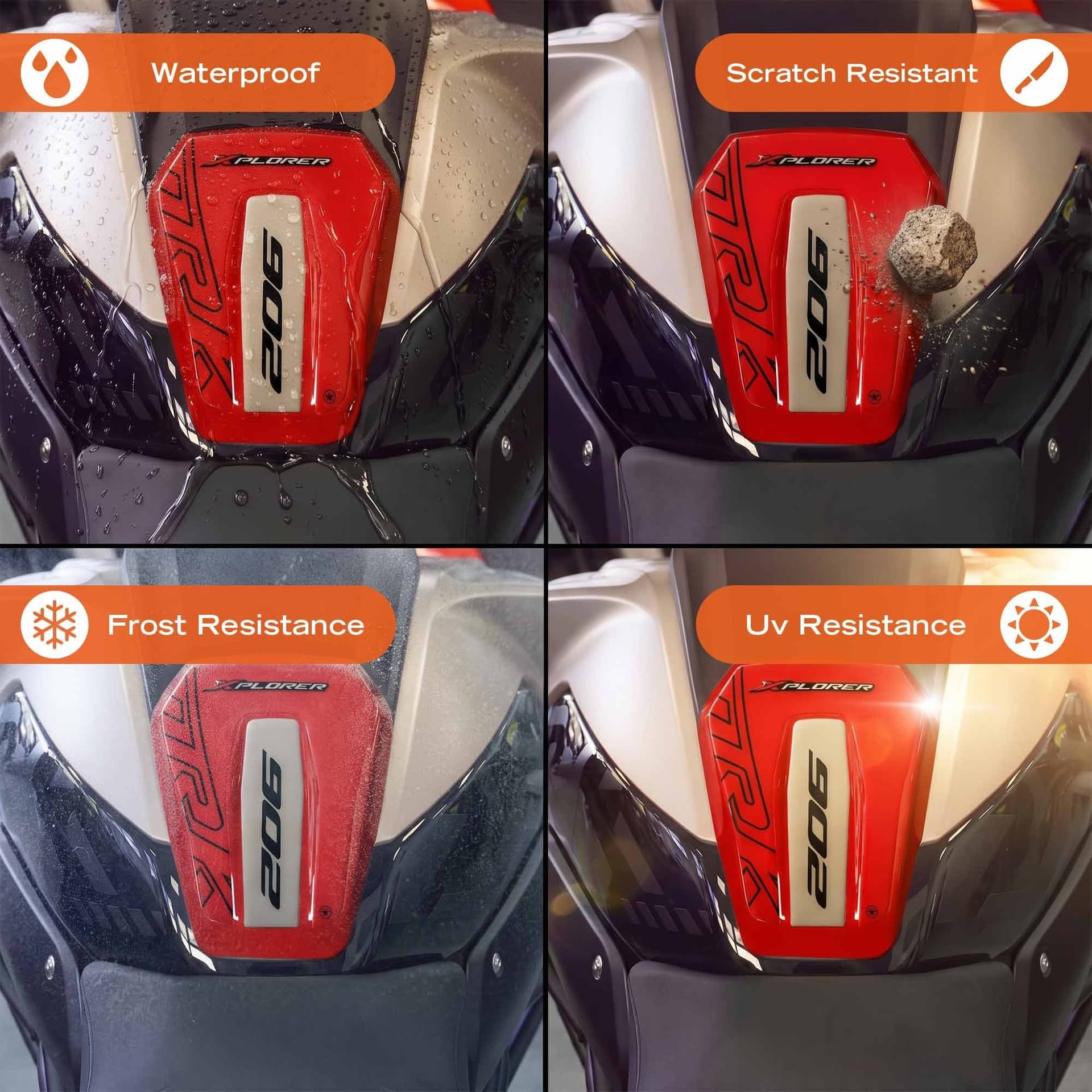 Adesivo Paraserbatoio moto compatibile con Benelli TRK 902 Xplorer 2026 - 4